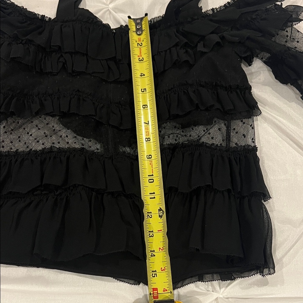 ALEXIS Elegant Black Ruffled Women's Top Size XS - Picture 10 of 13